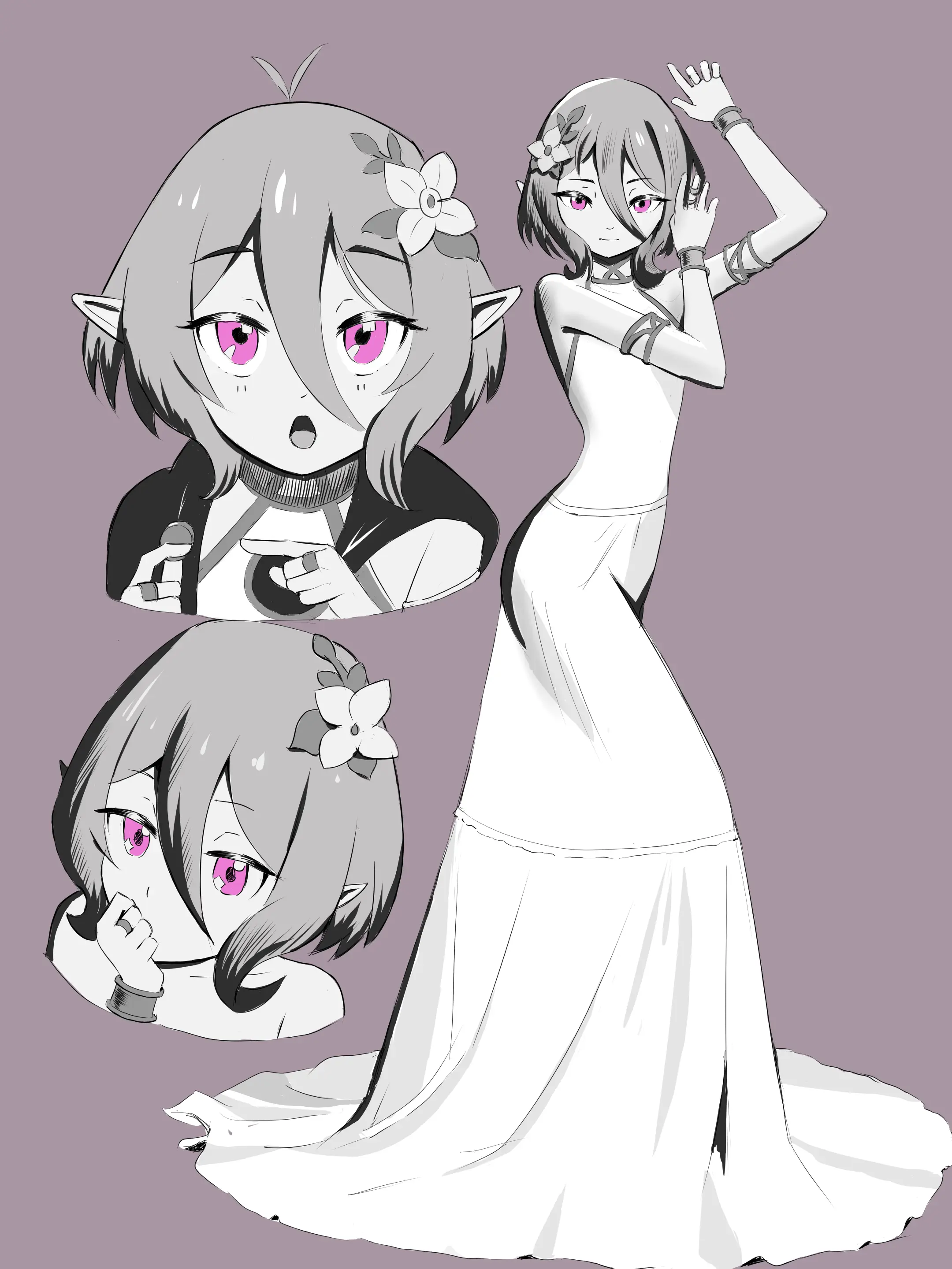 girl in dress surrounded by graphic daisies